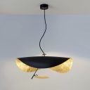 Metal Leaf Shaped Hanging Lamp Postmodern 1-Light Suspension Light for Dining Room