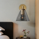 Conical Glass Sconce Lighting Fixture Nordic Style Wall Mounted Light for Bedroom