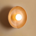 Wooden Tray Wall Sconce Lighting Nordic Novelty 1-Bulb Wall Mount Lamp for Stairs