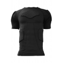 Sports Mens T-Shirt Honeycomb Sponge Anti-Collision Short Sleeve Round Neck Skinny Fit Tee Top