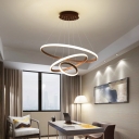 Aluminum Rings Pendant Lamp Simplicity LED Chandelier Light Fixture for Dining Room