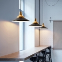 Black and Brass Shaded Pendulum Light Nordic 1-Light Metal Pendant Light Fixture for Restaurant