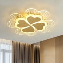 Clover Bedroom Flush Mount Lamp Acrylic Modernist LED Ceiling Mount Light Fixture