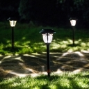 Bell-Shaped Solar Stake Light Modern Clear Rippled Glass Outdoor LED Ground Lamp in Coffee