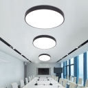 Black Round LED Flushmount Light Simplicity Acrylic Ceiling Light Fixture for Office