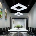 Square Acrylic Ceiling Chandelier Nordic Style LED Hanging Light for Meeting Room