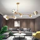 Molecular Living Room Chandelier Dimpled Glass Postmodern Pendant Lighting Fixture