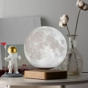 Magnetic Levitation Moon Night Light Nordic Plastic White LED Table Lamp for Kids Bedroom