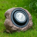 Brown Stone Shaped Ground Lamp Decorative Plastic Solar LED Landscape Light for Garden