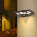 Grey Tapered Sconce Light Fixture Nordic Plastic Solar LED Wall Mount Lamp for Door