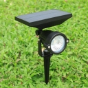 Bell Garden Solar Lawn Lamp Plastic Minimalist LED Ground Spotlight with Stake in Black