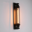 Tubular Caged Iron Wall Sconce Industrial 1-Light Bistro Wall Mount Light in Black