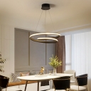 Curled Hanging Pendant Light Minimalist Acrylic LED Ceiling Chandelier for Dining Room