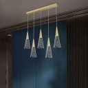 Conical Acrylic Cluster Pendant Light Creative Minimalist LED Hanging Lamp for Dining Room