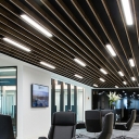 Black Rectangular LED Ceiling Light Simplicity Acrylic LED Flush Mount Lighting for Office