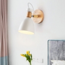 Geometric Shaped Wall Mounted Reading Lamp Macaron Metal 1-Light Sconce Light for Bedroom
