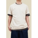 Casual Mens T Shirt Plain Short Sleeve Crew Neck Relaxed Fitted Tee Top