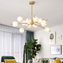 Frosted White Glass Orbs Chandelier Nordic Style Pendant Lighting for Living Room