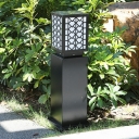 Black Rectangle Solar Landscape Light Modern Acrylic LED Ground Lighting for Yard