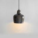 Plated Gourd-Like Pendant Lighting Nordic Metal 1 Head Dining Room Ceiling Suspension Lamp