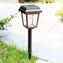 Glass Trapezoid LED Stake Lamp Minimalistic Solar Operated Path Lighting for Garden