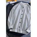 Leisure Guys Cardigan Knit Solid Color Long Sleeve Button Up Relaxed Fit Cardigan