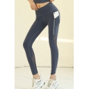 Workout Womens Leggings Side Pocket Quick Dry Peach Butt High Waist Ankle Length Skinny Fit Yoga Leggings