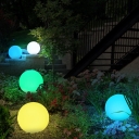 Simple Globe Solar Path Lighting Ideas PE Outdoor LED Ground Light with Stake in White