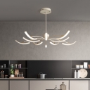 Metal Curve Adjustable Chandelier Nordic Style White LED Suspended Lighting Fixture