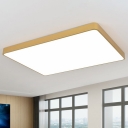Minimalist Quad Shaped Flush Light Acrylic Meeting Room LED Ceiling Mount Light in Gold