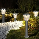 Garden LED Landscape Lamp Modern Black Solar Stake Light with Tapered Acrylic Shade