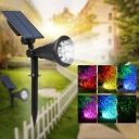 Courtyard LED Solar Spot Light Simple Black Stake Lamp with Conical Plastic Shade