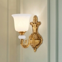 Opal Frosted Glass Flared Sconce Lighting Traditional Passageway Wall Lamp Fixture