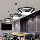 Acrylic Tiered Round Pendant Light Fixture Modernist LED Chandelier for Conference Room