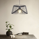 Frustum Caged Pendant Lighting Loft Style Metallic 1 Bulb Ceiling Suspension Lamp