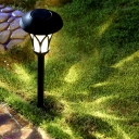 Minimalist Tapered Solar Stake Light Stainless Steel Patio LED Lawn Light in Black