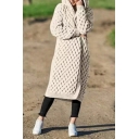 Womens Cardigan Stylish Plain Color Thermal Knitted Regular Fit Long Sleeve Hooded Cardigan