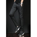 Chic Mens Pants Solid Color Mid Drawstring Waist Ankle Length Slim Fit Tapered Lounge Pants