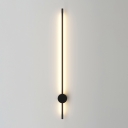 Minimalistic Stick Wall Lighting Fixture Aluminum Living Room LED Wall Sconce in Black