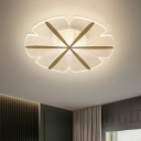 Creative Simple Floral LED Flush Light Acrylic Bedroom Close to Ceiling Light Fixture