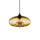 Glass Geometric Suspended Lamp Modernism 1/2 Light Lighting Fixture in Amber/Brown