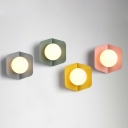 Metal Backplate Multicoloured Wall Sconce Nordic Glass Ball 1-Head Wall Lamp
