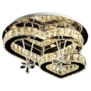 2 Tiers Loving Heart Semi Flush Mount with Clear Crystal Modern Fashion 19.5
