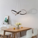 Twisting Metal Pendant Lamp Simplicity LED Ceiling Chandelier Light for Dining Room