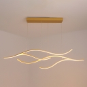 Simplicity Sea Wave Island Lamp Metallic Dining Room LED Hanging Light Fixture