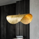 Creative Postmodern Hat Shape Hanging Light Golden Metal 1 Bulb Dining Room Pendant Lighting Fixture