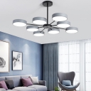 Metal Drum Shade Chandelier Contemporary Ceiling Pendant Light for Living Room in 3 Colors Light