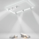 Acrylic Rectangle Flush Mount Light Contemporary LED Ceiling Flush Mount with Tubular Minimalist Semi Flush Mount Spotlight for Living Room