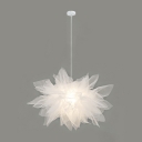 Nordic Hanging Lighting White Yarn 1 Light Restaurant Pendulum Lamp Deco in White