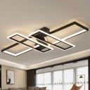 4 Rectangle Frame Flush Light Nordic Style 3 Inchs Height Acrylic LED Ceiling Light for Dining Room